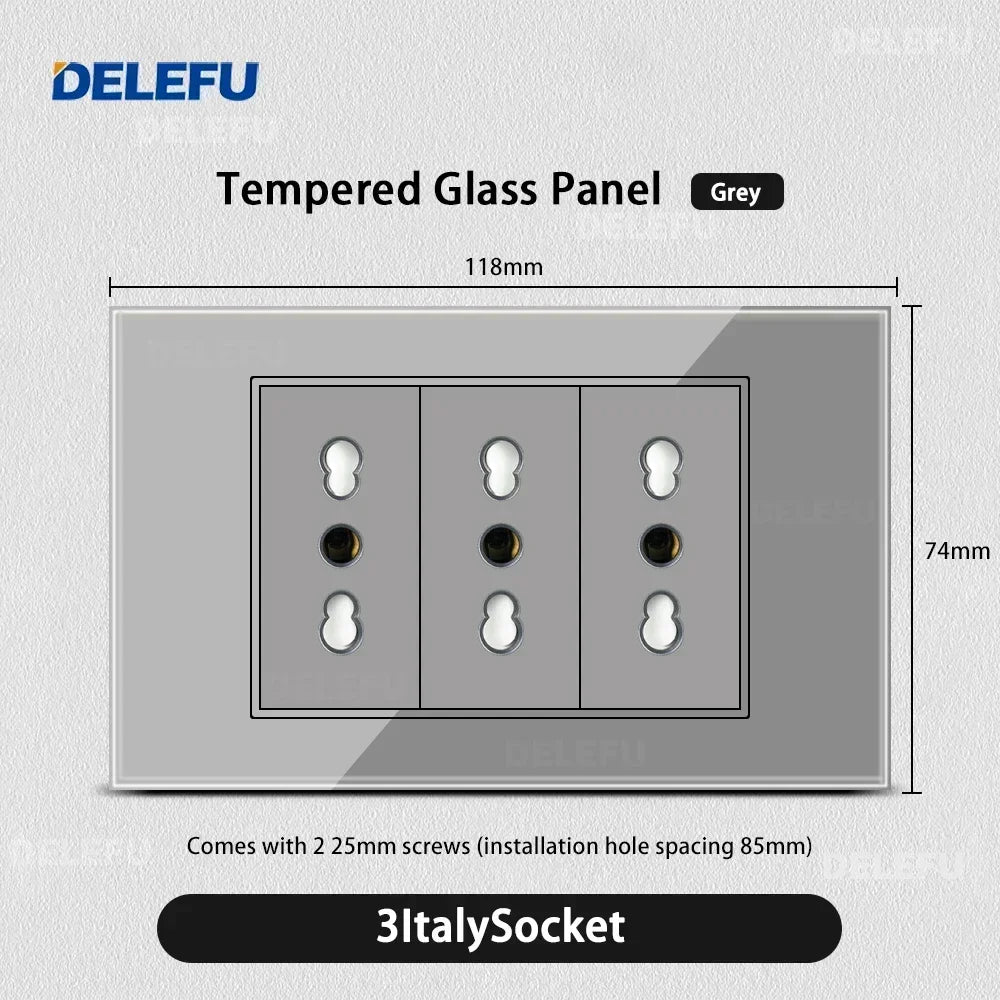DELEFU Grey Tempered Glass Panel