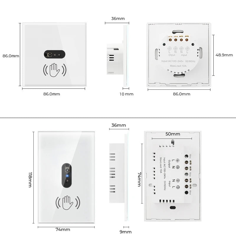 110V 220V 10A Smart Wall Light Switch