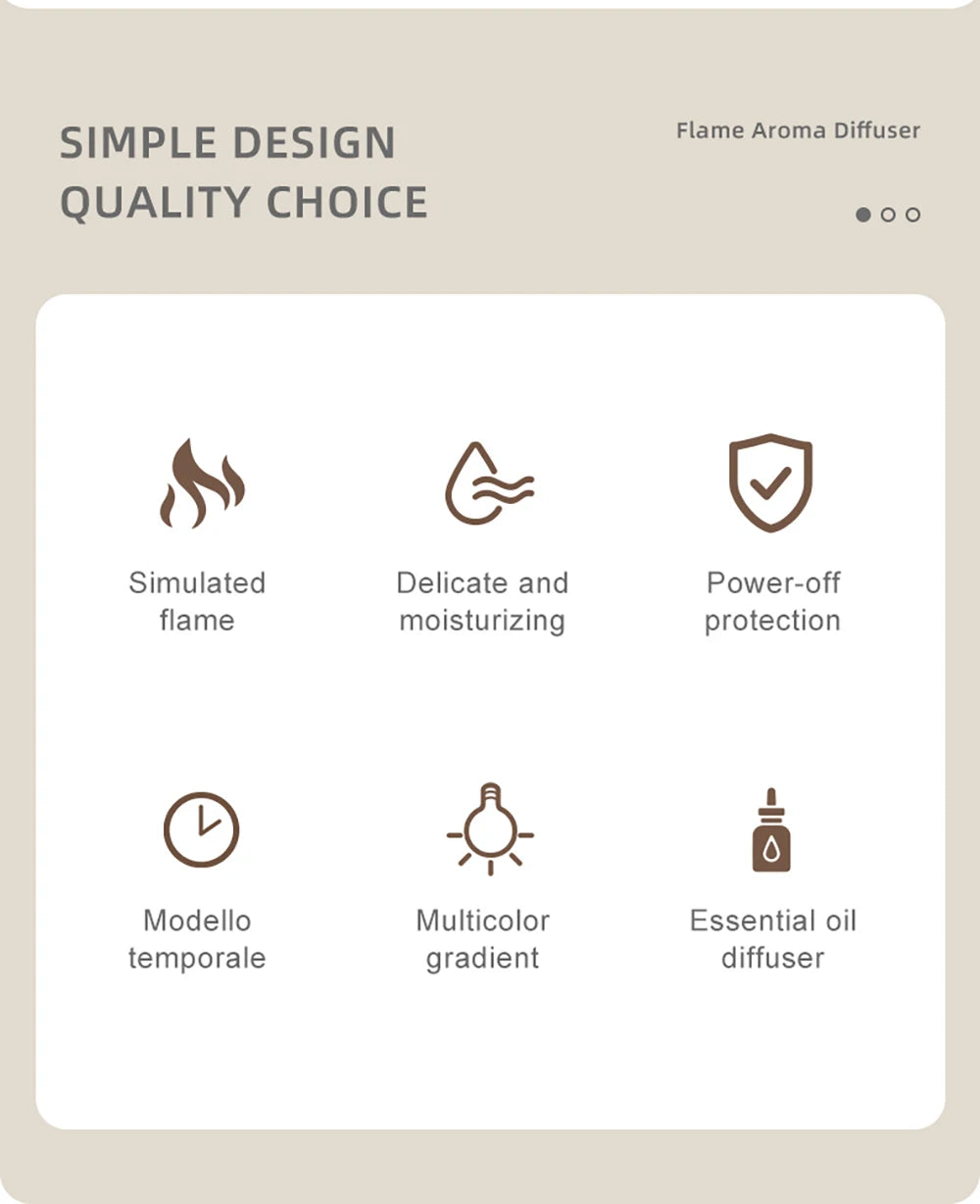 Flame Aroma Humidifier Diffuser